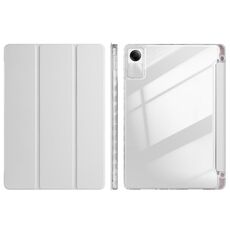 Per Xiaomi Redmi Pad SE 11 Custodia per tablet in pelle acrilica trasparente a 3 pieghe (grigio)