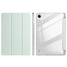Per Xiaomi Redmi Pad SE 11 Custodia per tablet in pelle acrilica trasparente a 3 pieghe (verde chiaro)