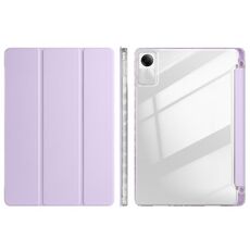 Per Xiaomi Redmi Pad SE 11 Custodia per tablet in pelle acrilica trasparente a 3 pieghe (viola taro)