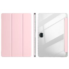 Custodia per tablet in pelle acrilica trasparente a 3 pieghe per Honor Pad 9 (rosa)