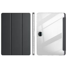 Custodia per tablet in pelle acrilica trasparente a 3 pieghe per Honor Pad 9 (nera)