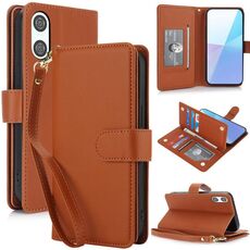Per Sony Xperia 10 VI Multi-Card Wallet RFID Custodia in pelle per telefono (marrone)
