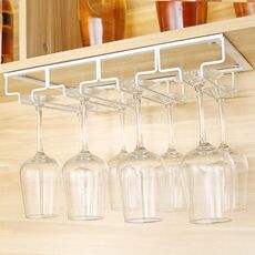 Supporto per calici da vino appeso capovolto, supporto per calici da vino appeso, dimensioni: 4 slot (bianco)