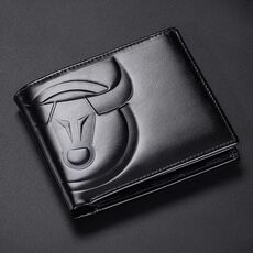 BULL CAPTAIN 0203 Portafoglio antifurto RFID in pelle bovina con più scomparti per carte (nero orizzontale)