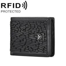 BULL CAPTAIN 07 RFID Antifurto Portafoglio in pelle bovina con più scomparti per carte (stampa leopardata nera)