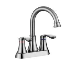 Rubinetto per lavabo da bagno a due fori con maniglia doppia per lavabo sottotop, comandi separati per acqua calda/fredda, specifiche: spazzolato YH047