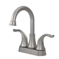 Rubinetto per lavabo da bagno a due fori con maniglia doppia per lavabo sottotop, comandi separati per acqua calda/fredda, specifiche: spazzolato YH007