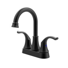 Rubinetto per lavabo da bagno a due fori con maniglia doppia per lavabo sottotop, comandi separati per acqua calda/fredda, specifiche: nero YH007
