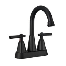 Rubinetto per lavabo da bagno a due fori con maniglia doppia per lavabo sottotop, comandi separati per acqua calda/fredda, specifiche: nero YH067