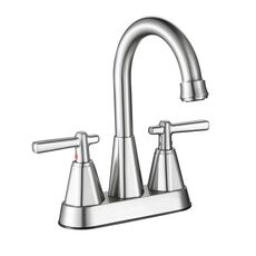 Rubinetto per lavabo da bagno a due fori con maniglia doppia per lavabo sottotop, comandi separati per acqua calda/fredda, specifiche: spazzolato YH068