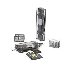 Adattatore OTG per lettore di schede trasparente da tipo C+8 pin a SD/TF per PC/laptop/smartphone