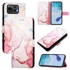 Per Asus Zenfone 12 Ultra PT003 Custodia in pelle con motivo in marmo (oro rosa)