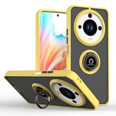 Per Honor X9c Smart Q Shadow 1 Series TPU Hybrid PC Custodia per telefono con anello (giallo)