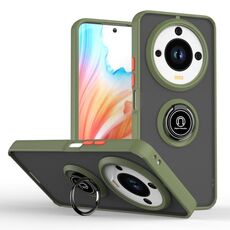Per Honor X9c Smart Q Shadow 1 Series TPU Hybrid PC Phone Case con anello (verde militare)