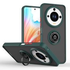 Per Honor X9c Smart Q Shadow 1 Series TPU Hybrid PC Phone Case con anello (verde scuro)