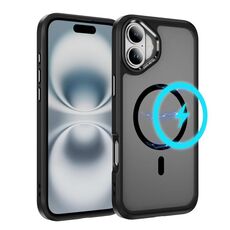 Per iPhone 16 Custodia protettiva per obiettivo hardware MagSafe Magnetic PC Hybrid TPU per telefono (nero)