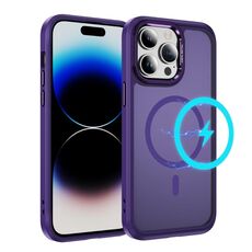 Per iPhone 14 Pro Protezione dell'obiettivo hardware MagSafe Custodia magnetica per telefono in TPU ibrido per PC (viola)