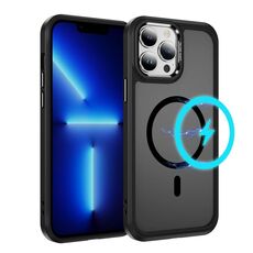 Per iPhone 13 Pro Custodia protettiva per obiettivo hardware MagSafe Magnetic PC Hybrid TPU per telefono (nero)