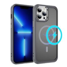 Per iPhone 13 Pro Custodia protettiva per obiettivo hardware MagSafe magnetica in TPU ibrida per PC (grigio)