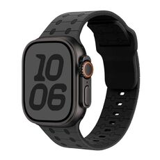 Per Apple Watch 46mm / 49mm / 45mm / 44mm Cinturino in silicone con fibbia inversa a tre colori (nero carbone)