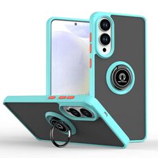 Per Samsung Galaxy S25 Edge 5G Q Shadow 1 Series TPU Hybrid PC Phone Case con anello (blu cielo)
