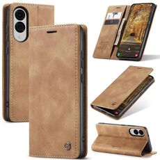 Per Samsung Galaxy S25 Edge 5G CaseMe 013 Custodia in pelle con flip orizzontale multifunzionale (marrone)