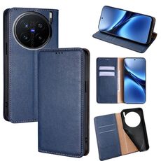 Per vivo X200 Pro 5G Gloss Oil Solid Color Magnetic Leather Phone Case (Blu)