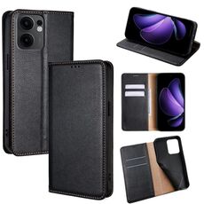 Per OPPO Reno13 F 5G / 4G Custodia per telefono magnetica in pelle tinta unita Gloss Oil (Nero)