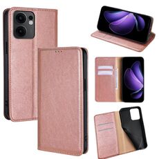 Per OPPO Reno13 F 5G / 4G Custodia per telefono magnetica in pelle tinta unita Gloss Oil (oro rosa)