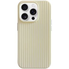 Per iPhone 16 Pro Max Macaroon Tile Stripe TPU Hybrid PC Phone Case (giallo)