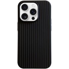 Per iPhone 16 Pro Max Macaroon Tile Stripe TPU Hybrid PC Phone Case (Nero)