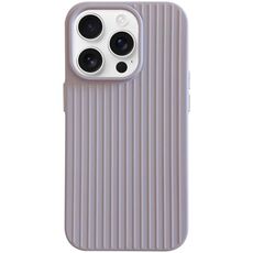 Per iPhone 16 Pro Max Macaroon Tile Stripe TPU Hybrid PC Phone Case (grigio lavanda)