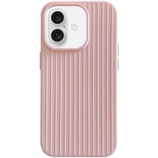 Per iPhone 16 Macaroon Tile Stripe TPU Hybrid PC Phone Case (Rosa)