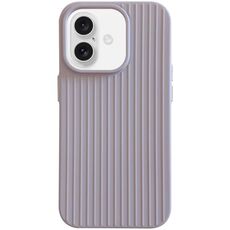 Per iPhone 16 Macaroon Tile Stripe TPU Hybrid PC Phone Case (grigio lavanda)