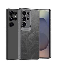Per Samsung Galaxy S25 Ultra 5G GKK Custodia per telefono in pelle cerata e olio con lente a scala (grigio)