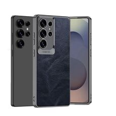 Per Samsung Galaxy S25 Ultra 5G GKK Custodia per telefono in pelle cerata e olio con lente a scala (blu)