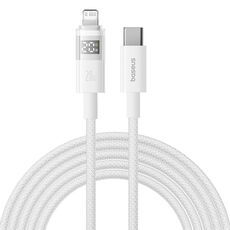 Cavo di ricarica rapida Baseus Display 20W Type-C a 8 pin, lunghezza: 2 m (bianco)