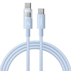 Cavo di ricarica rapida Baseus Display 100W da tipo C a tipo C, lunghezza: 1 m (blu)