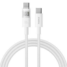 Cavo di ricarica rapida Baseus Display 100W da tipo C a tipo C, lunghezza: 1 m (bianco)