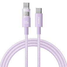 Cavo di ricarica rapida Baseus Display 100W da tipo C a tipo C, lunghezza: 1 m (viola)