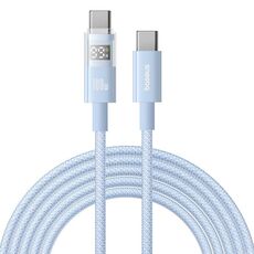 Cavo di ricarica rapida Baseus Display 100W da tipo C a tipo C, lunghezza: 2 m (blu)