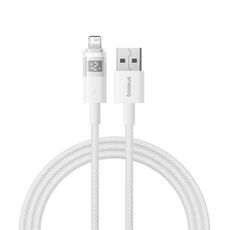 Cavo di ricarica rapida Baseus Display 2.4A USB-A a 8 pin, lunghezza: 1 m (bianco)