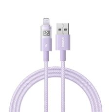 Cavo di ricarica rapida Baseus Display 2.4A USB-A a 8 pin, lunghezza: 1 m (viola)