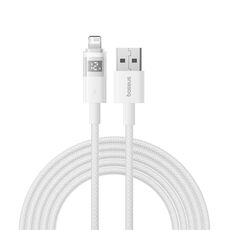 Cavo di ricarica rapida Baseus Display 2.4A USB-A a 8 pin, lunghezza: 2 m (bianco)