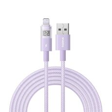 Cavo di ricarica rapida Baseus Display 2.4A USB-A a 8 pin, lunghezza: 2 m (viola)