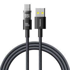 Cavo di ricarica rapida Baseus Display da 100 W USB-A a Type-C, lunghezza: 1 m (nero)
