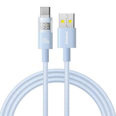 Cavo di ricarica rapida Baseus Display da 100 W USB-A a Type-C, lunghezza: 1 m (blu)