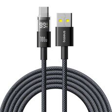 Cavo di ricarica rapida Baseus Display da 100 W USB-A a Type-C, lunghezza: 2 m (nero)
