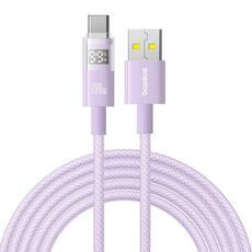 Cavo di ricarica rapida Baseus Display da 100 W USB-A a Type-C, lunghezza: 2 m (viola)