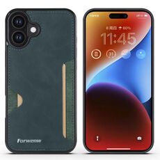 Per iPhone 16 Plus Forwenw F5 Series Integrated Card Bag Custodia per telefono (verde)